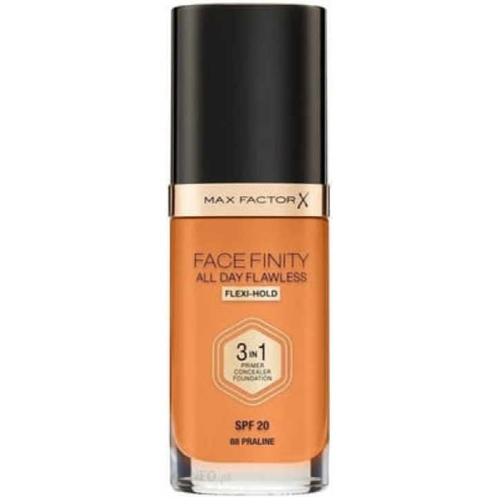 Фон дьо тен Max Factor Facefinity All Day Flawless Foundation, пълно покритие, SPF20, 88 Praline, 30 ml