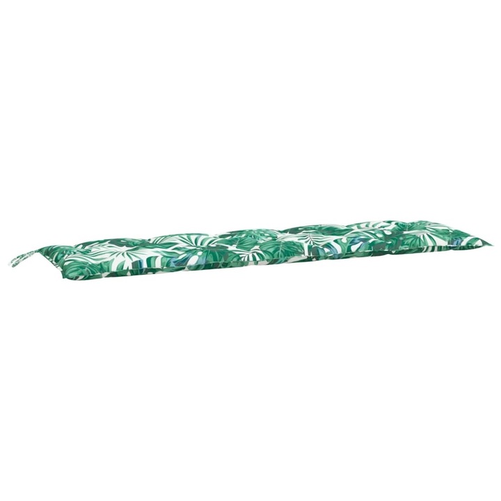 Комплект възглавници за градински пейки vidaXL, 2 бр, С листа, 180x50x7 см, Плат, 4.65 Kg