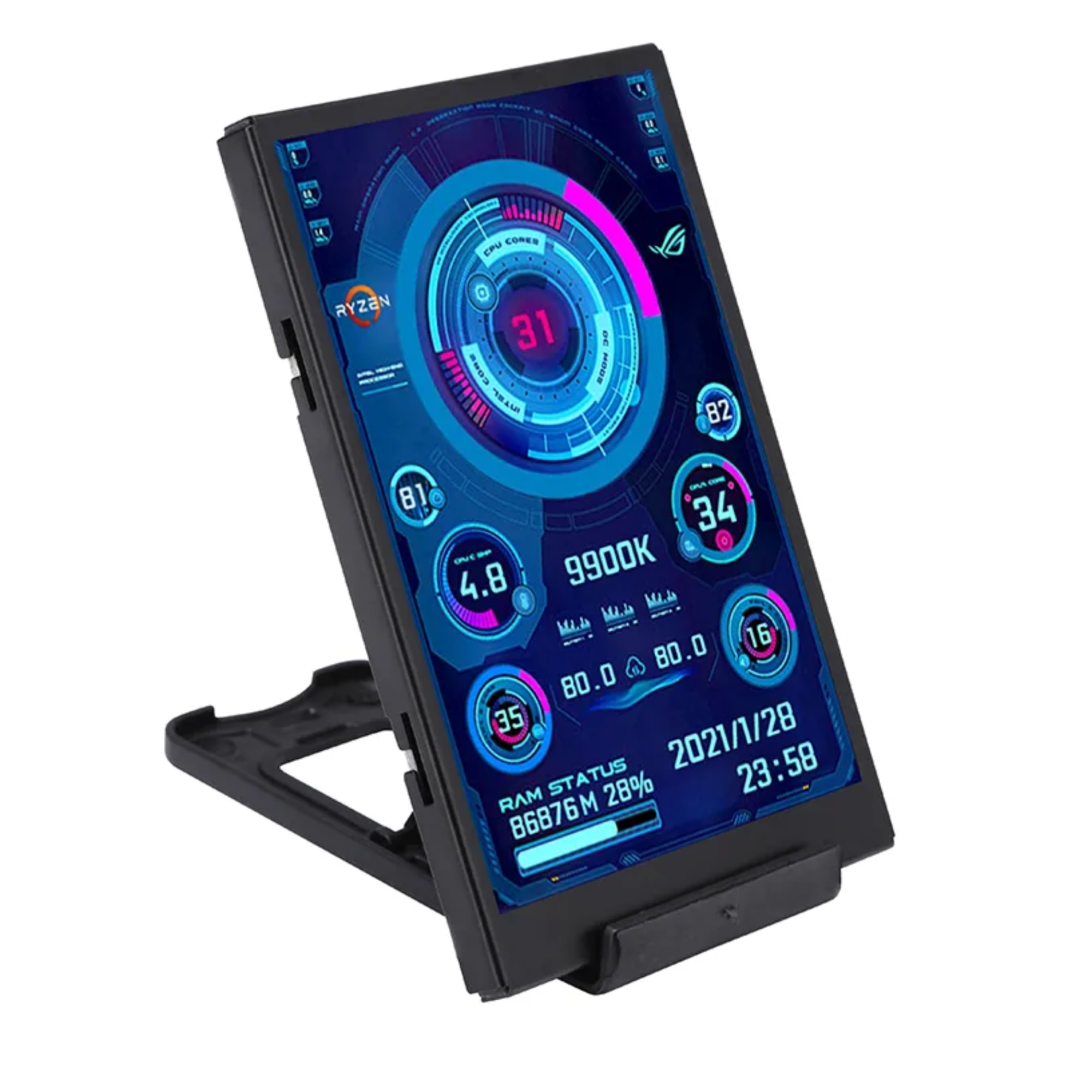 Mini Display Gaming PC IPS 3.5 Inch, Monitorizare Temperatura si ...