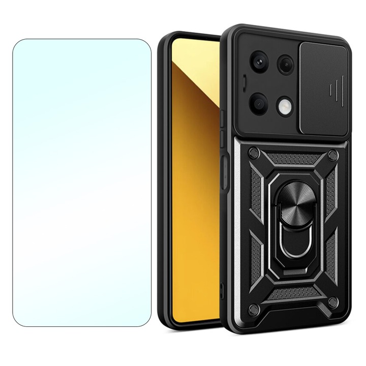 Комплект 2.5D защитено стъклено фолио и заден капак на обектива за Xiaomi Redmi Note 13 Pro, Optim