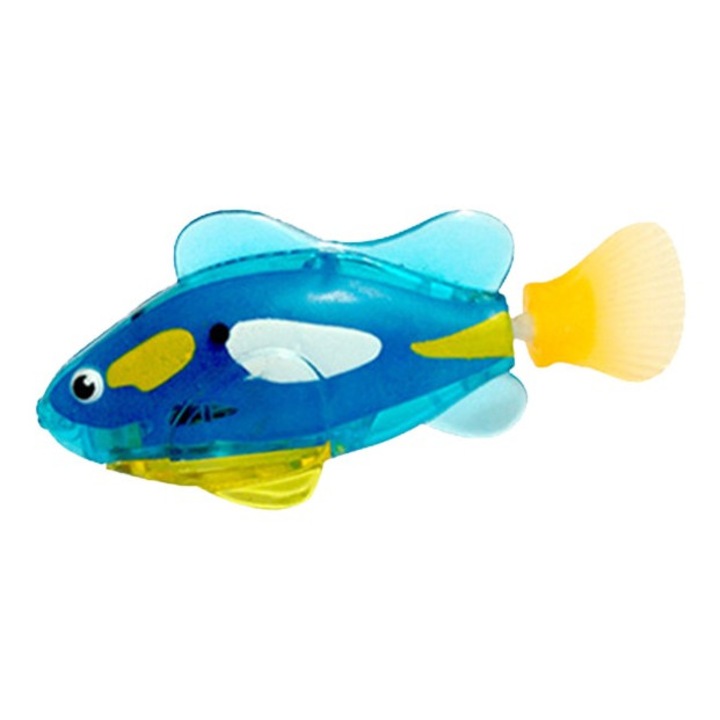 Interaktív játékok, THK aranyhal, úszás, interakció gyerekekkel és macskákkal, elemek mellékelve, vicces játékok, ünneplés, szerepjáték, buli, karnevál, gyermeknap, húsvét, kék, fehér, 7,5cm