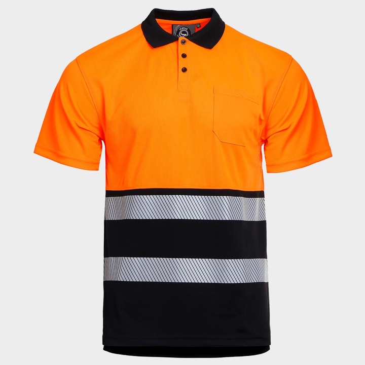 Сигнална тениска с яка Stenso Prisma HV, оранж, 3XL