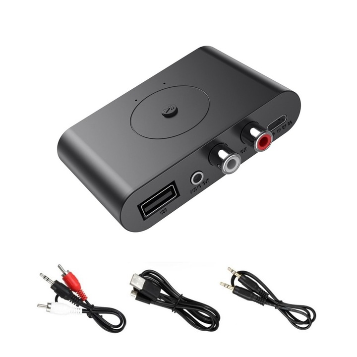 Аудио bluetooth приемник 1TECH B-29, Безжичен, Bluetooth 5.0, USB, Черен