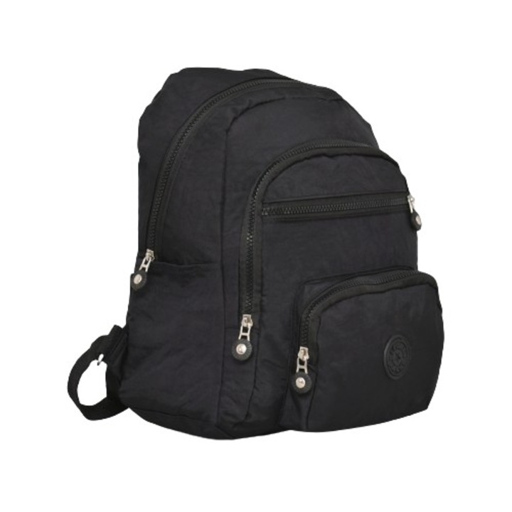 Дамска раница 8818-1, Текстил, 26/33/12 см, Черна