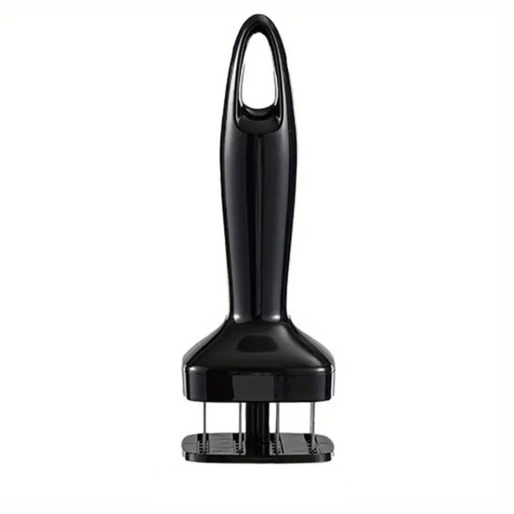 Húspuhító, rozsdamentes acél, 24 tű, fekete, 17x5,5 cm