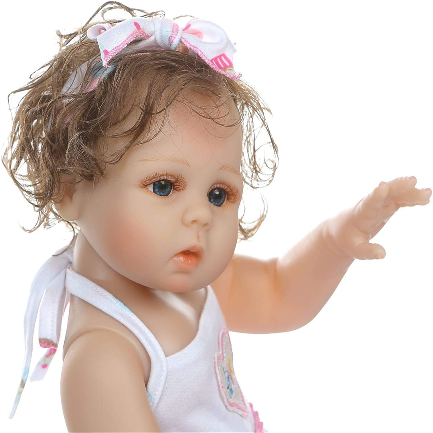 Бебе кукла LHS215, MOSMAOO®, Силикон, Реалистичен външен вид, Бутилка ...