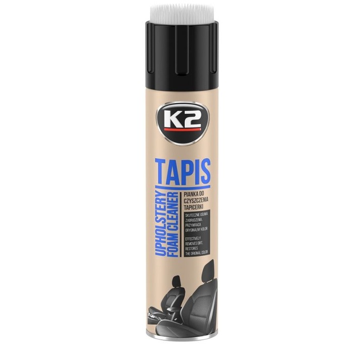 Kárpittisztító hab és kefe, K2 Carpet Cleaner 600ml
