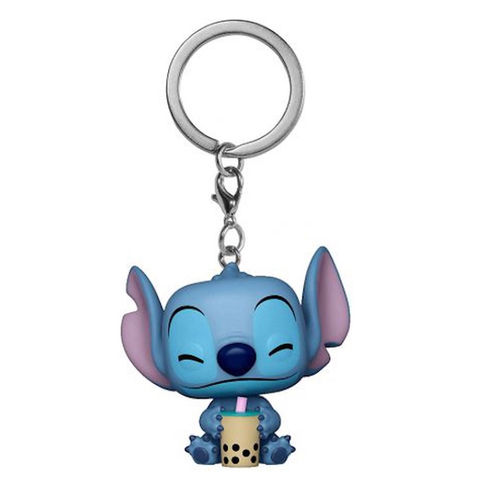 Ключодържател с фигурка Funko Pocket Pop Disney, Lilo & Stitch Stitch with drink, 4 cm
