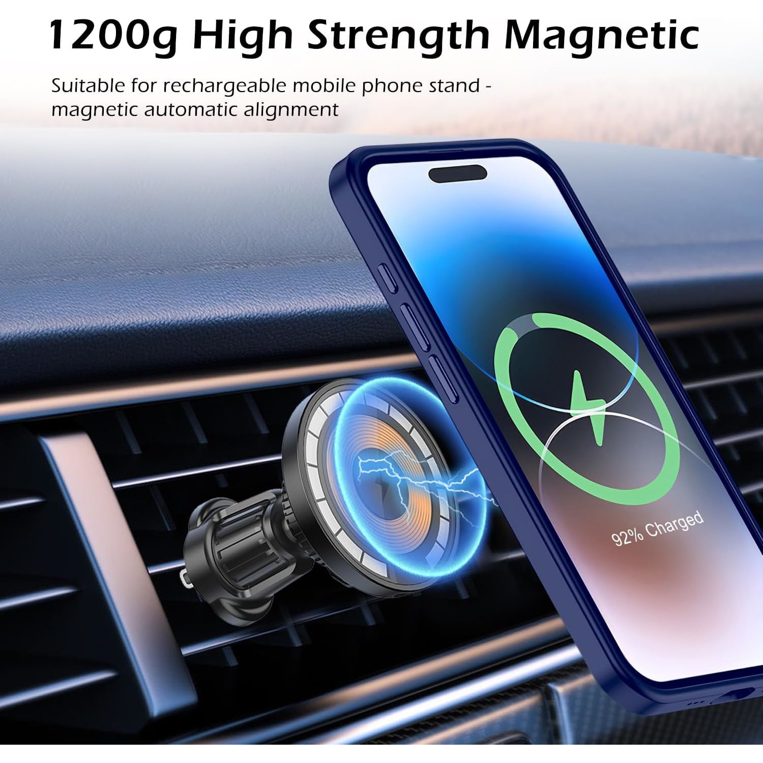 Husa de pentru iPhone 15 Promax, Nozibye®, compatibil cu MagSafe, spate rezistent la zgarieturi, carcasa magnetica pentru, seria Classic, albastru