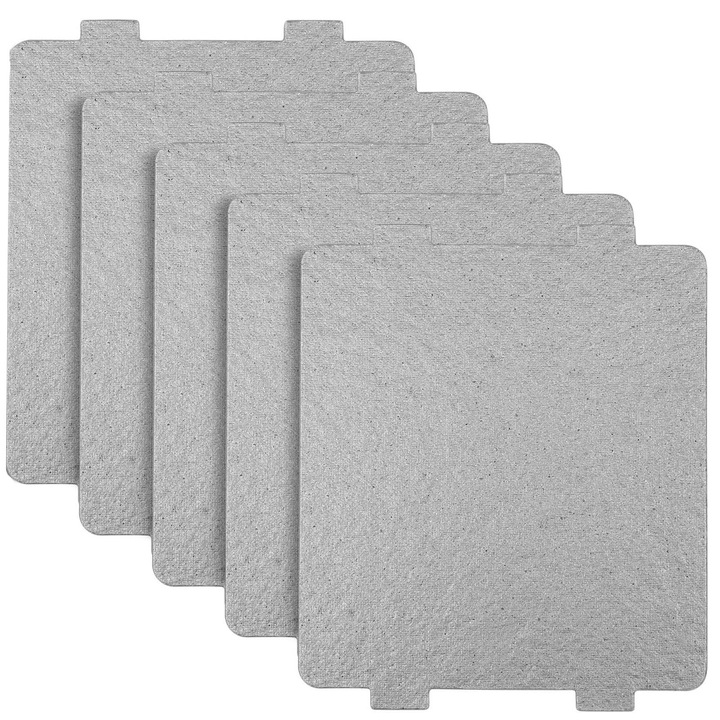 Set 5 placa cuptor cu microunde 118 x 100 mm, Axroad Mall, Rezistent la temperaturi ridicate, izolat, Poate fi taiat la orice dimensiune, Potrivit pentru prajitoare de paine, seminee, sobe electrice, Hartie, Argintiu