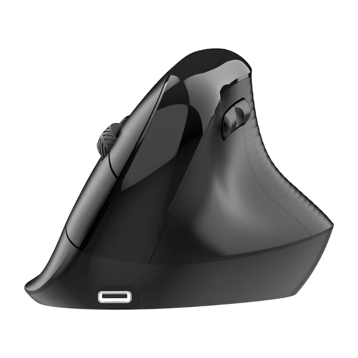 Безжична мишка AdyMel, вертикален ергономичен дизайн, 2.4GHz + BT 5.0, 4000 dpi, батерия, черна