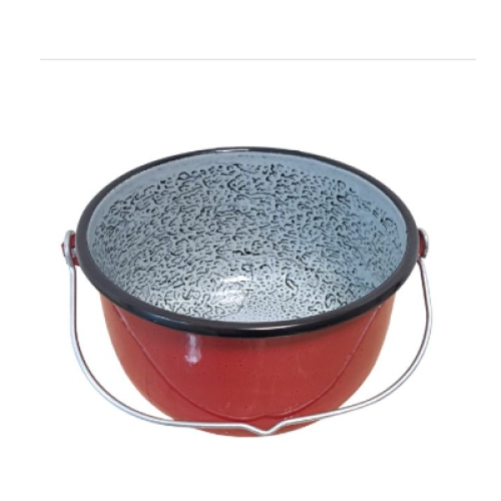 Ceaun marmorat rosu cu manere, 3, 5 L, 20 cm diametru