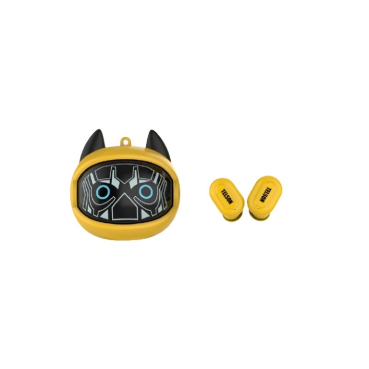 Cyberpunk Face Change Cat vezeték nélküli fülhallgató, irányított hang, Bluetooth 5.3, sárga