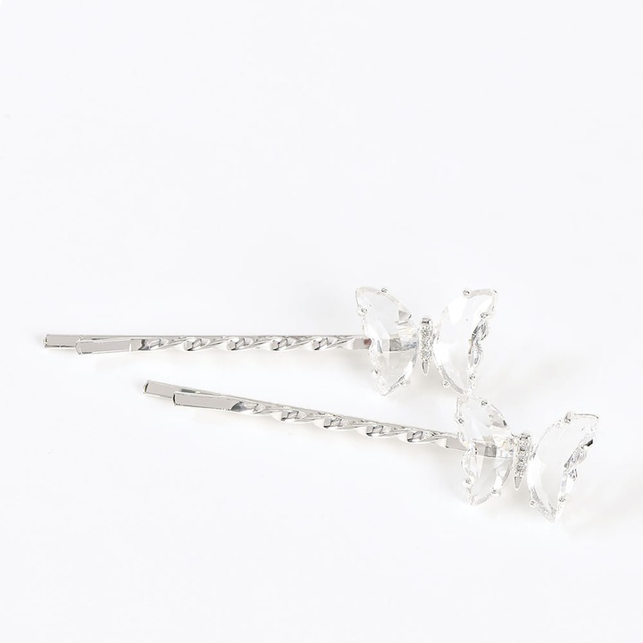 Set 2 agrafe argintii cu fluturi, Meli Melo Paris