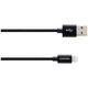 Cablu de date Canyon CFI-3, Lightning USB Cable for Apple, braided, metallic shell, cable length 1m, Black