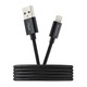 Cablu de date Canyon CFI-3, Lightning USB Cable for Apple, braided, metallic shell, cable length 1m, Black