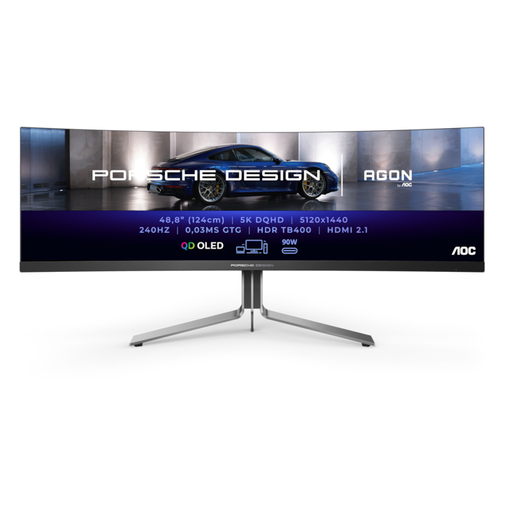 ΠΠ·Π²ΠΈΡ ΠΌΠΎΠ½ΠΈΡΠΎΡ Π·Π° ΠΈΠ³ΡΠΈ AOC AGON PRO Super Wide QDOLED 49", DQHD, 240Hz, 0.03ms GtG, HDMI 2.1, DP 1.4, USB Type-C, G-Sync, FreeSync Premium Pro, FlickerFree, Low Blue, ΠΠΈΡΠΎΠΊΠΎΠ³ΠΎΠ²ΠΎΡΠΈΡΠ΅Π»ΠΈ, USB Ρ
ΡΠ±, Π§Π΅ΡΠ΅Π½ , PD49