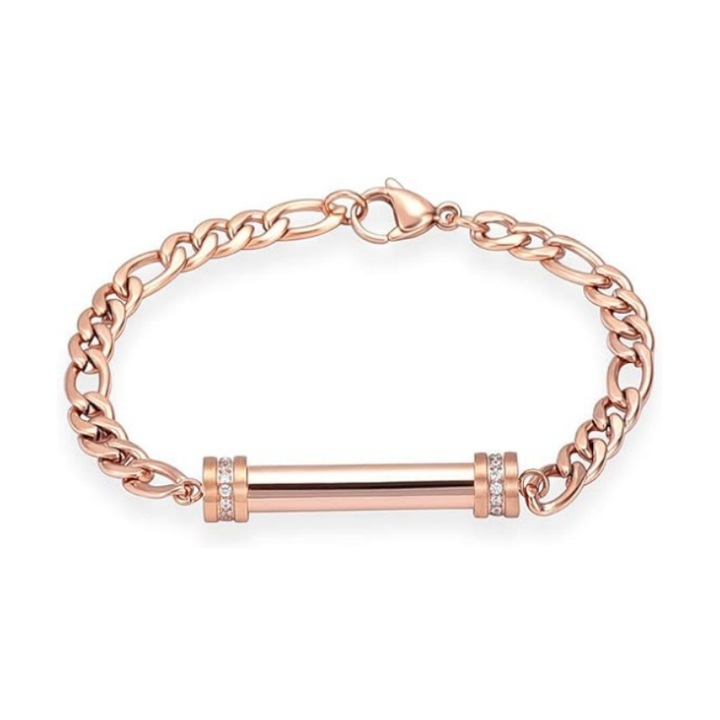 Bratara aromaterapie, BOMSTOM, otel inoxidabil, temperament simplu, 20cm, rose gold