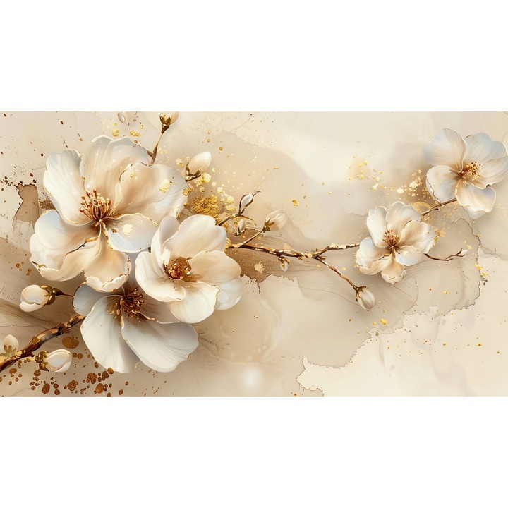 Tablou Canvas Magnolie Gold regala, 90 x 50 cm