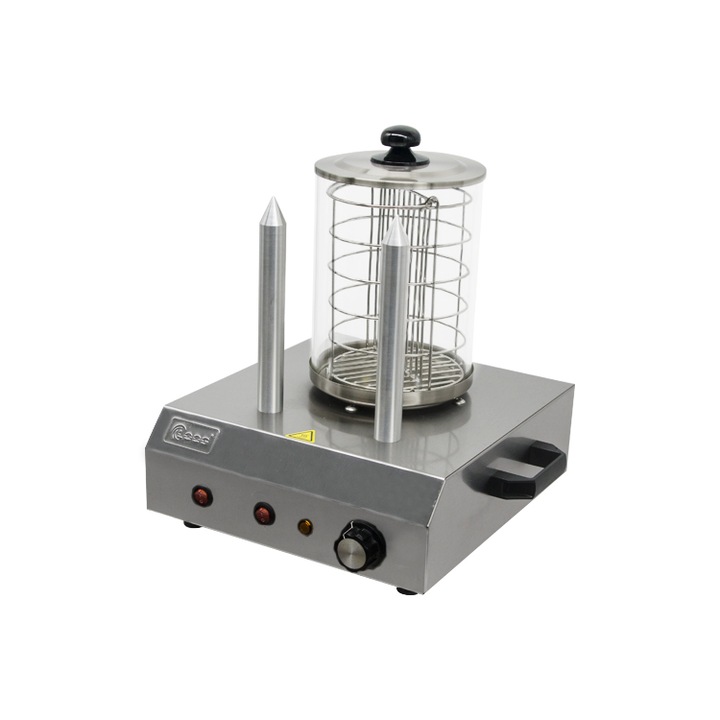 2в1 уред за хот-дог и яйца Поддръжка за нагряване Прозрачен контейнер Парен нагревател Неръждаема стомана 444 W Сребро YH-K02-A CUKUS