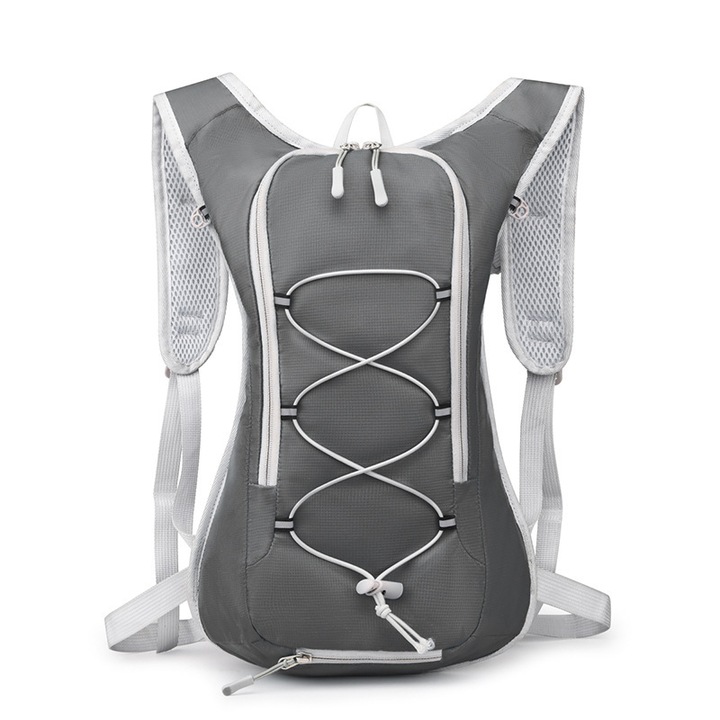 Rucsac sport, ciclism, drumetie, model AG71, sistem prindere casca, gri