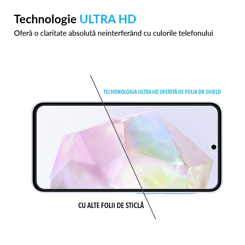 Folie Sticla Dr.Shield, Compatibil Samsung Galaxy A35 5G, Full Glue, Protectie Profesionala 2.5D