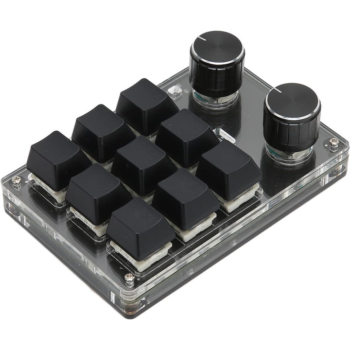Макро клавиатура за игри, софтуер, Er-Tech Mini Mechanical Keyboard, 3D моделиране, с 9 клавиша и 2 бутона с потенциометър, Направи си сам, USB двоен режим, персонализирана и програмируема, USB връзка