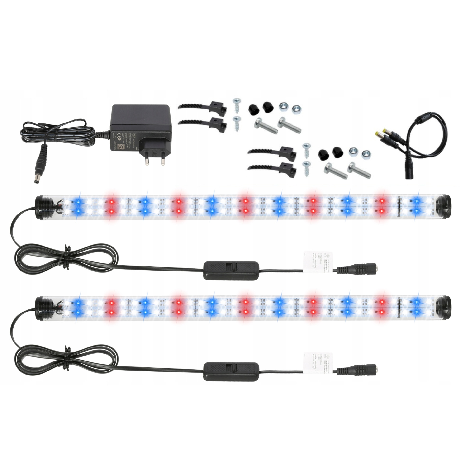 LED лампа за аквариум FULL SPECTRUM 2x60см аквариум GROW двоен ред ...