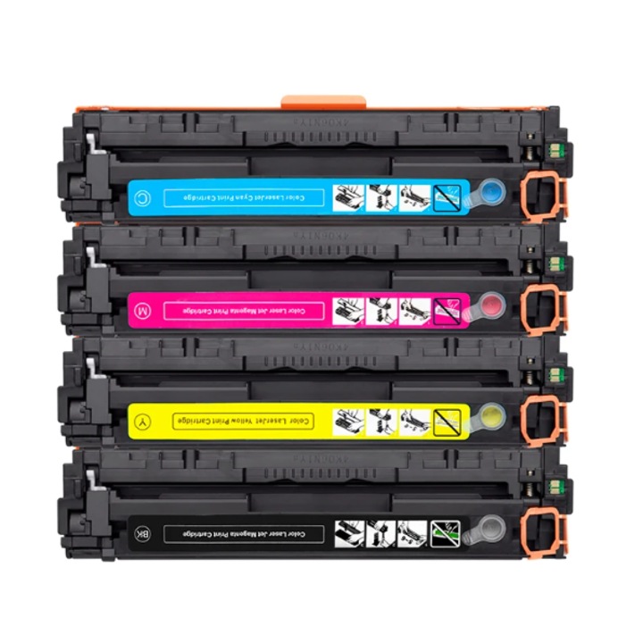 Set 4 cartuse toner compatibile cu CF410A, CF411A, CF412A, CF413A ( negru, cyan, galben, magenta), 2300 pagini, pentru HP COLOR LASERJET PRO