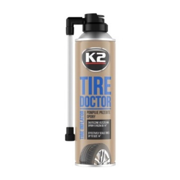 Spray felfújt és javított gumiabroncsok K2 Tire Doctor, 400ml