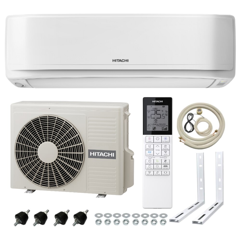 Pachet aer conditionat Hitachi AirHome 600 - RAK-VJ25PHAE/RAC-VJ25PHAE - 9000btu- Inverter, WIFI inclus + kit complet de montaj EastShop