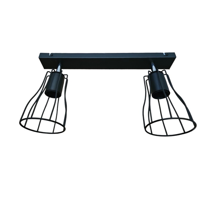 Плафон с телени абажури и хромирани елементи 2x60W