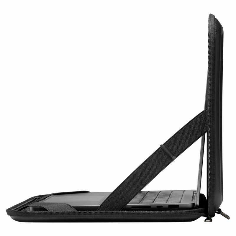 Husa de protectie pentru laptop, inchidere cu fermoar, Rugged Armor Pouch, elastic de prindere in interior, diagonala maxima laptop 14", 350x250x25mm, nailon si spuma, antisoc, Negru