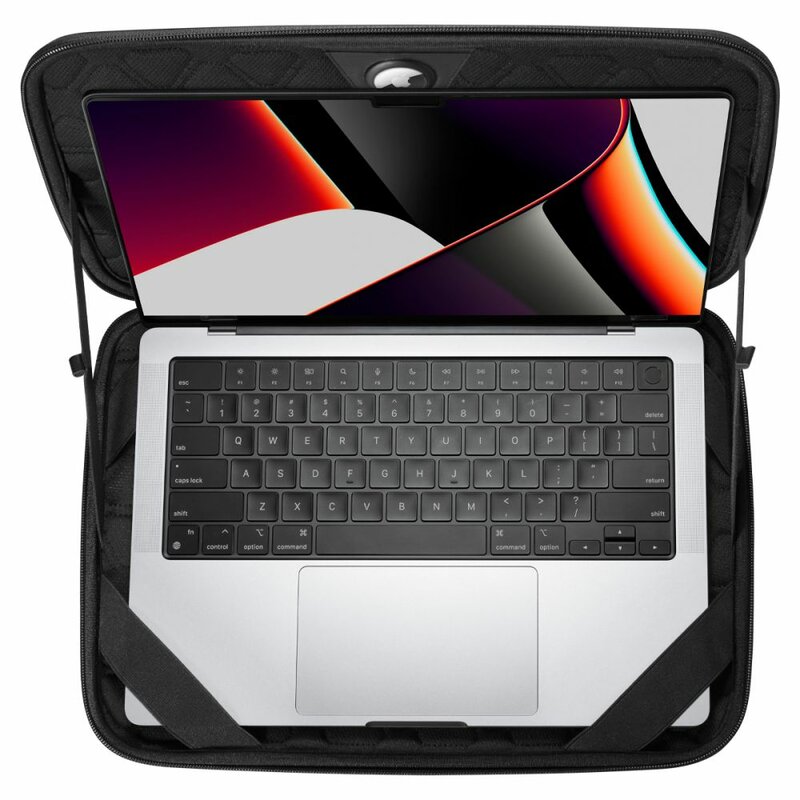 Husa de protectie pentru laptop, inchidere cu fermoar, Rugged Armor Pouch, elastic de prindere in interior, diagonala maxima laptop 14", 350x250x25mm, nailon si spuma, antisoc, Negru