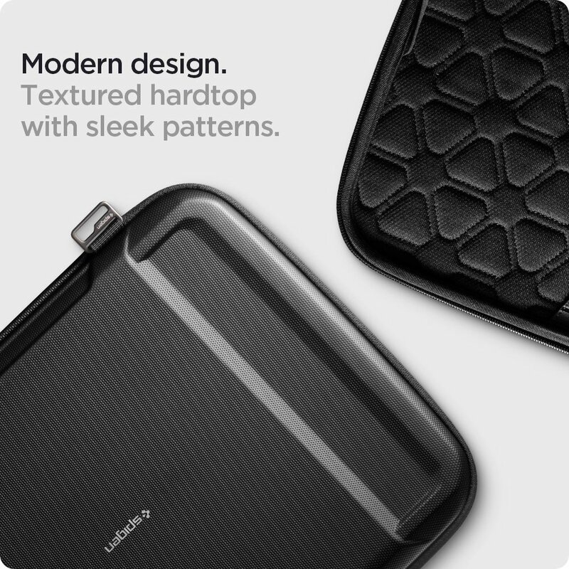 Husa de protectie pentru laptop, inchidere cu fermoar, Rugged Armor Pouch, elastic de prindere in interior, diagonala maxima laptop 14", 350x250x25mm, nailon si spuma, antisoc, Negru