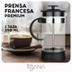 Cafetiera Gonice, sticla rezistenta la caldura, filtru inox, negru, 350ml
