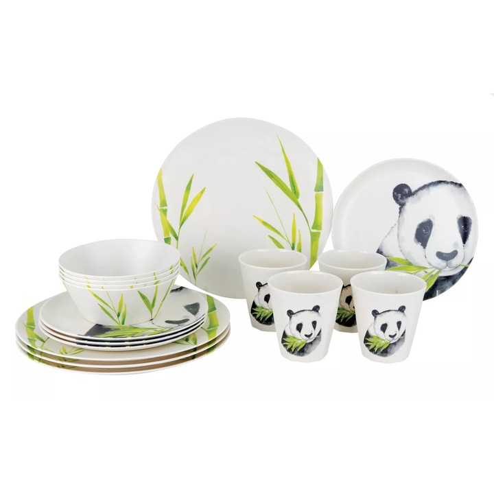 Комплект меламинови съдове Gimex Nature Line Bamboo 16 бр