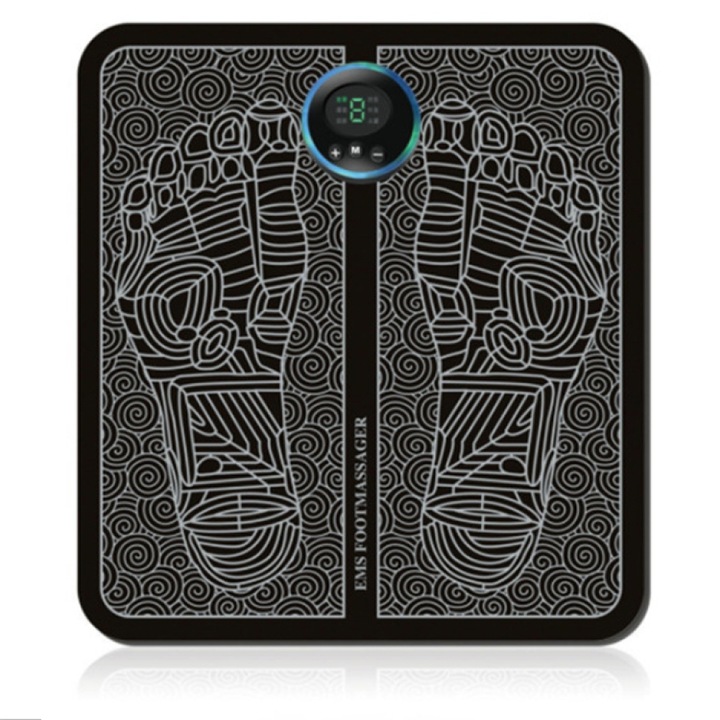 Lábmasszírozó, újratölthető, összecsukható, fekete