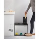 SONGMICS Cos de gunoi din inox cu 3 compartimente colectare selectiva, cu galeti interioare, 3x8litri, argintiu si negru