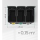 SONGMICS Cos de gunoi din inox cu 3 compartimente colectare selectiva, cu galeti interioare, 3x8litri, argintiu si negru
