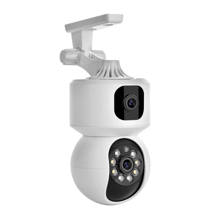 Térfigyelő kamera dupla lencsével, 4 MP, zoommal, IP-vel és PTZ / V380-al