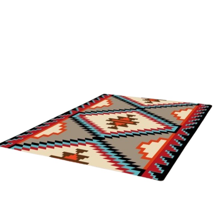 Килим против хлъзгане, Полипропилен, Абстрактен M1 принт, Многоцветен, 80x150 см