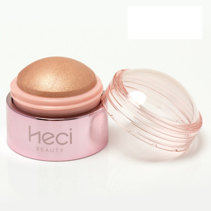 Fard obraz HECI BEAUTY, textura cremoasa cu sclipici fin, roz, 9g