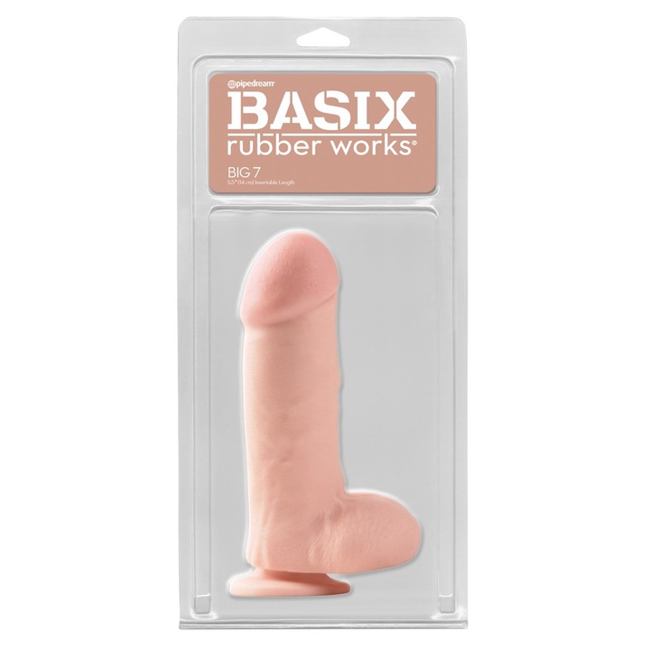 Basix Rubber Works Реалистичен дилдо, с вендуза, 20,3x8,3 см