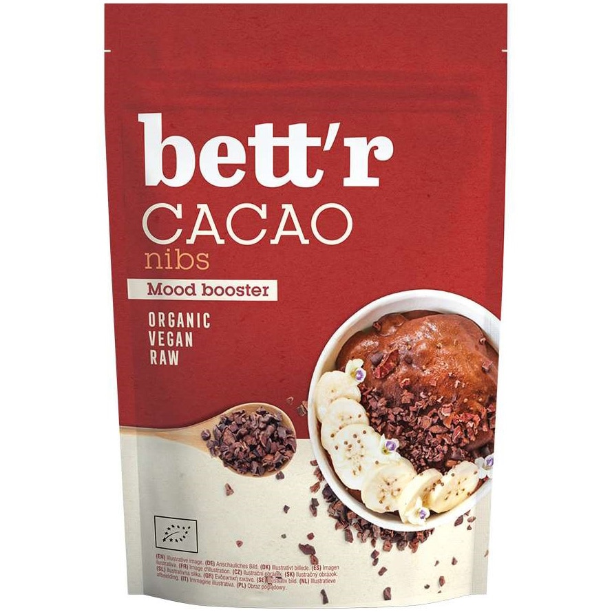 Miez din Boabe de Cacao Bio Raw Bett'r 200g