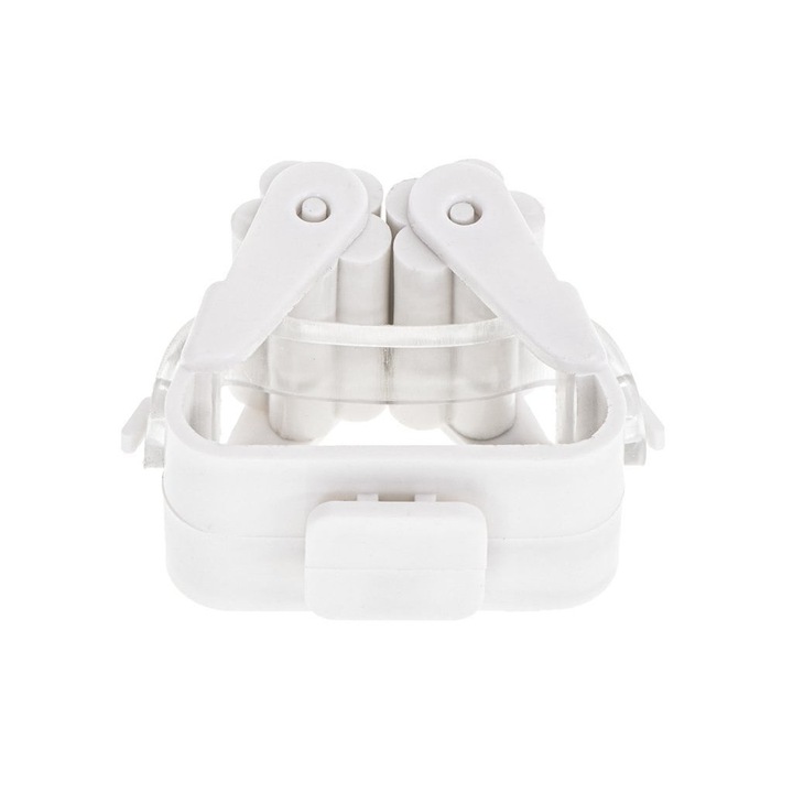 Самозалепваща се поставка за моп/метла, PrzydaSie.pl, пластмаса, бяла, 5x4x3cm