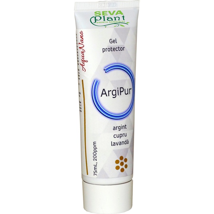 Gel ArgiPur antimicrobian, protector si antimicotic, cu Argint, Cupru si Lavanda, 75ml, Aqua Nano