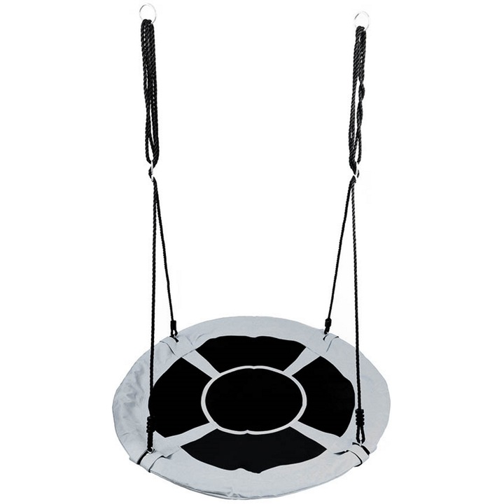 Професионална бебешка люлка idealStore Stork's Nest, тип гнездо, максимално натоварване 150 кг, диаметър 95 см, стоманена рамка, сива