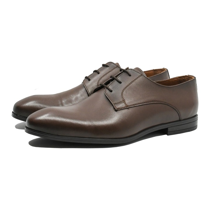 Pantofi eleganti derby Dogati maro din piele naturala MIR12097M, 42 EU