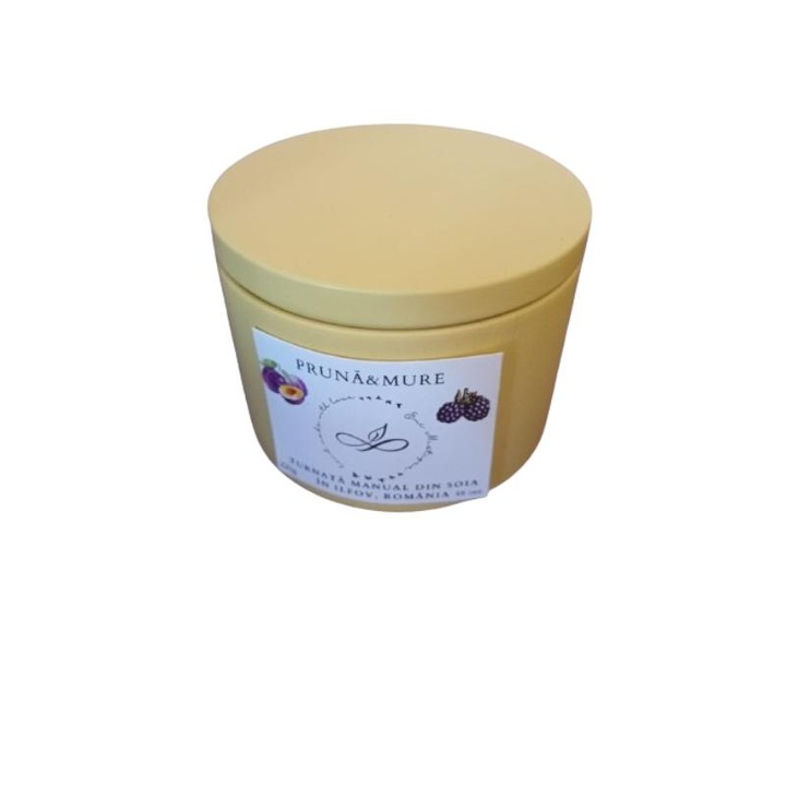 Természetes illatú gyertya szójaviaszból, szilva és szeder ízzel, 250 g